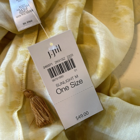 J. Jill Pure Jill Sunlight Scarf India Gold Tassels NWT - Picture 3 of 5